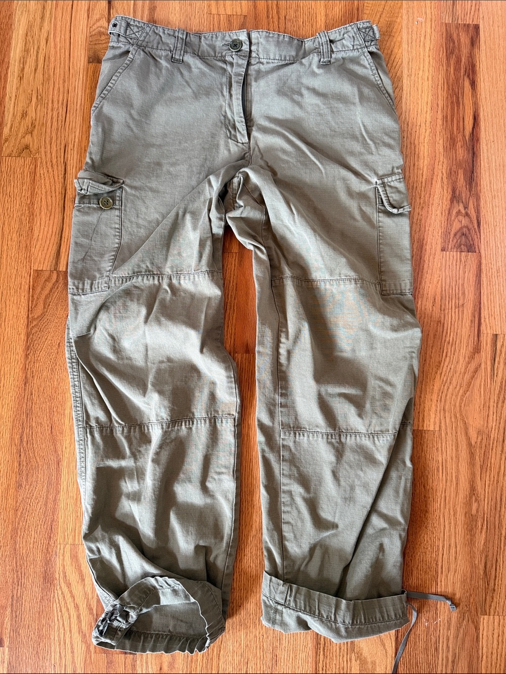 Vintage J Crew Army Green Cargo Pants - Casual Utility Style 100% Cotton